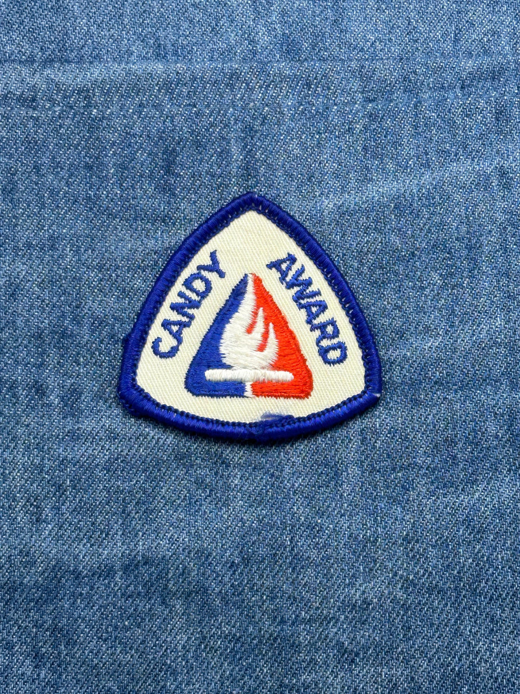 Vintage Camp Fire Girls Candy Award Embroidered Patch Blue Red White