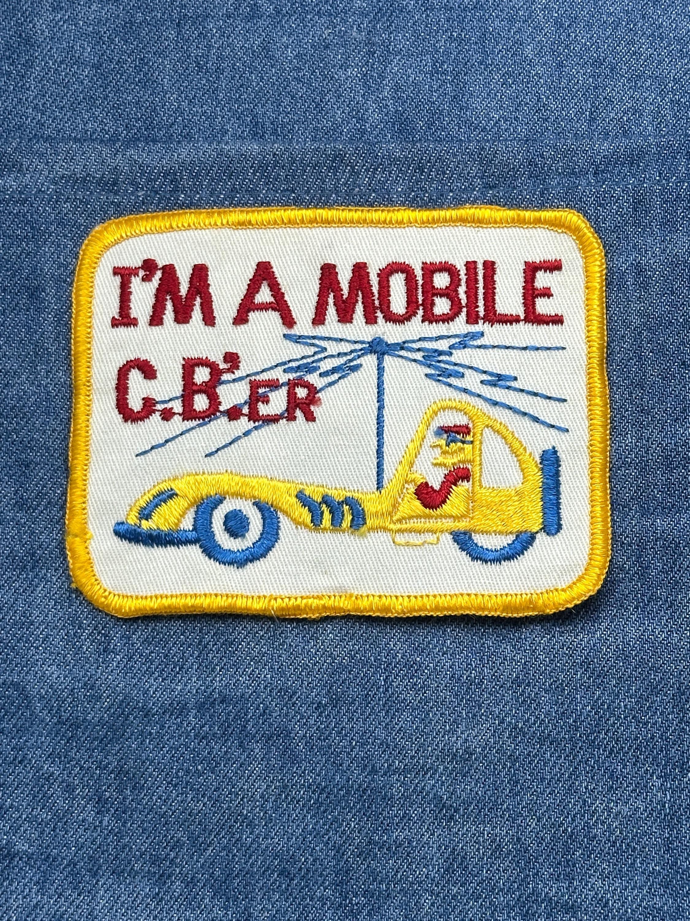 Im A Mobile CBer Patch: Yellow Border - Retro Radio Accessory