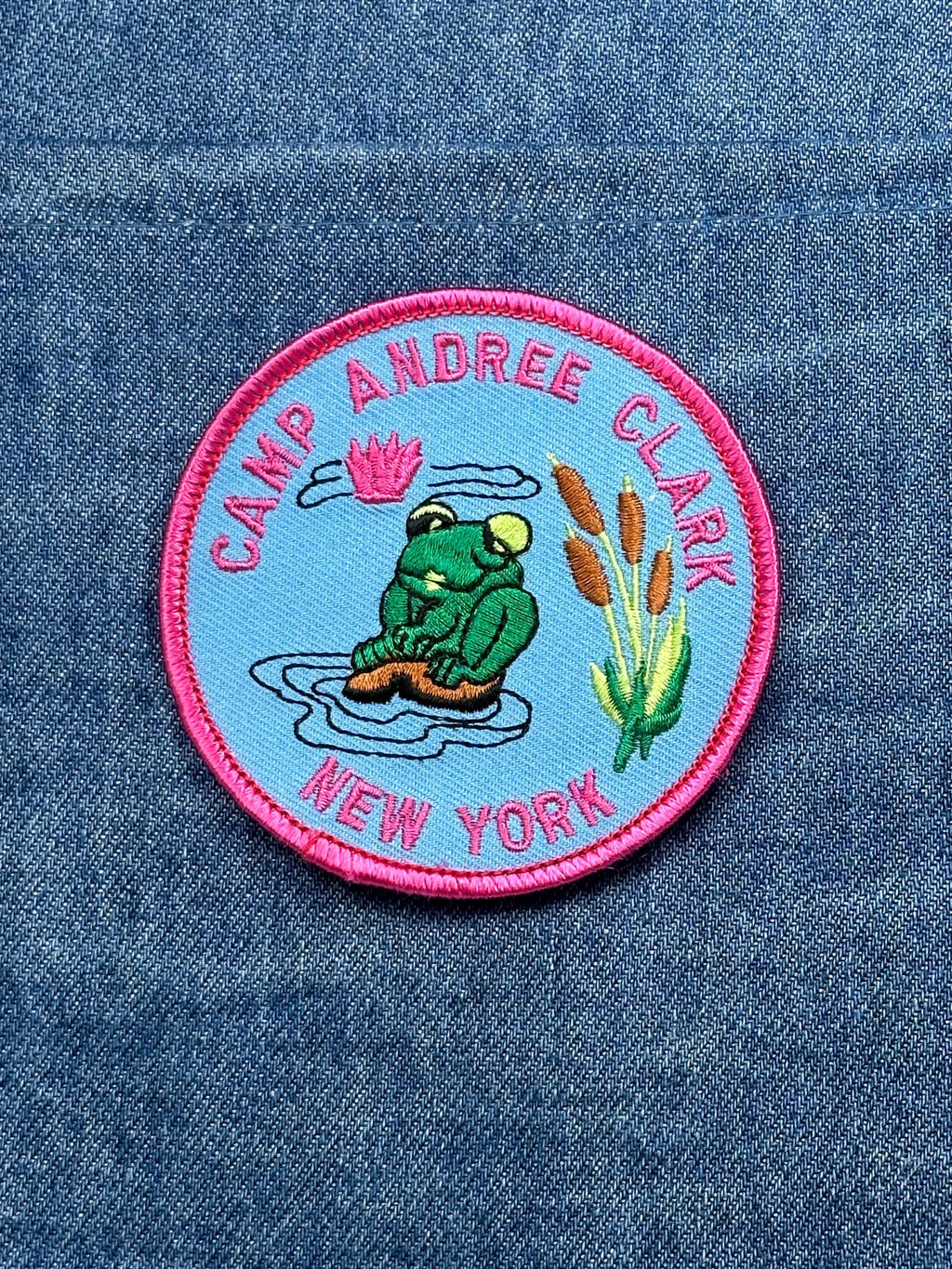 Camp Andree Clark Patch: Pink Border - NY Nature Accessory