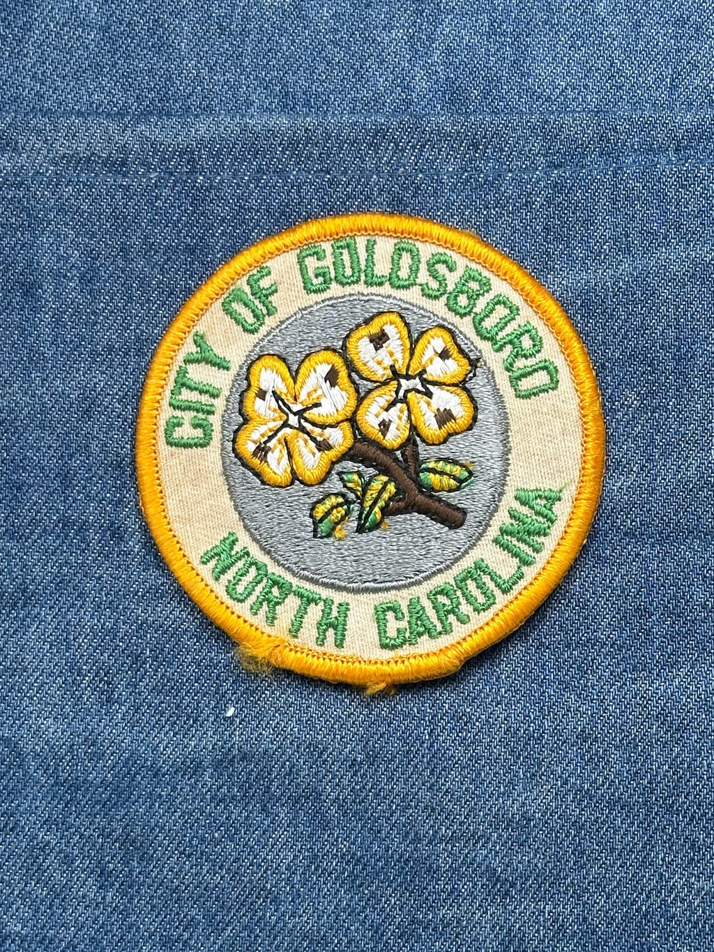 City of Goldsboro Patch: Yellow Border - NC Souvenir Accessory