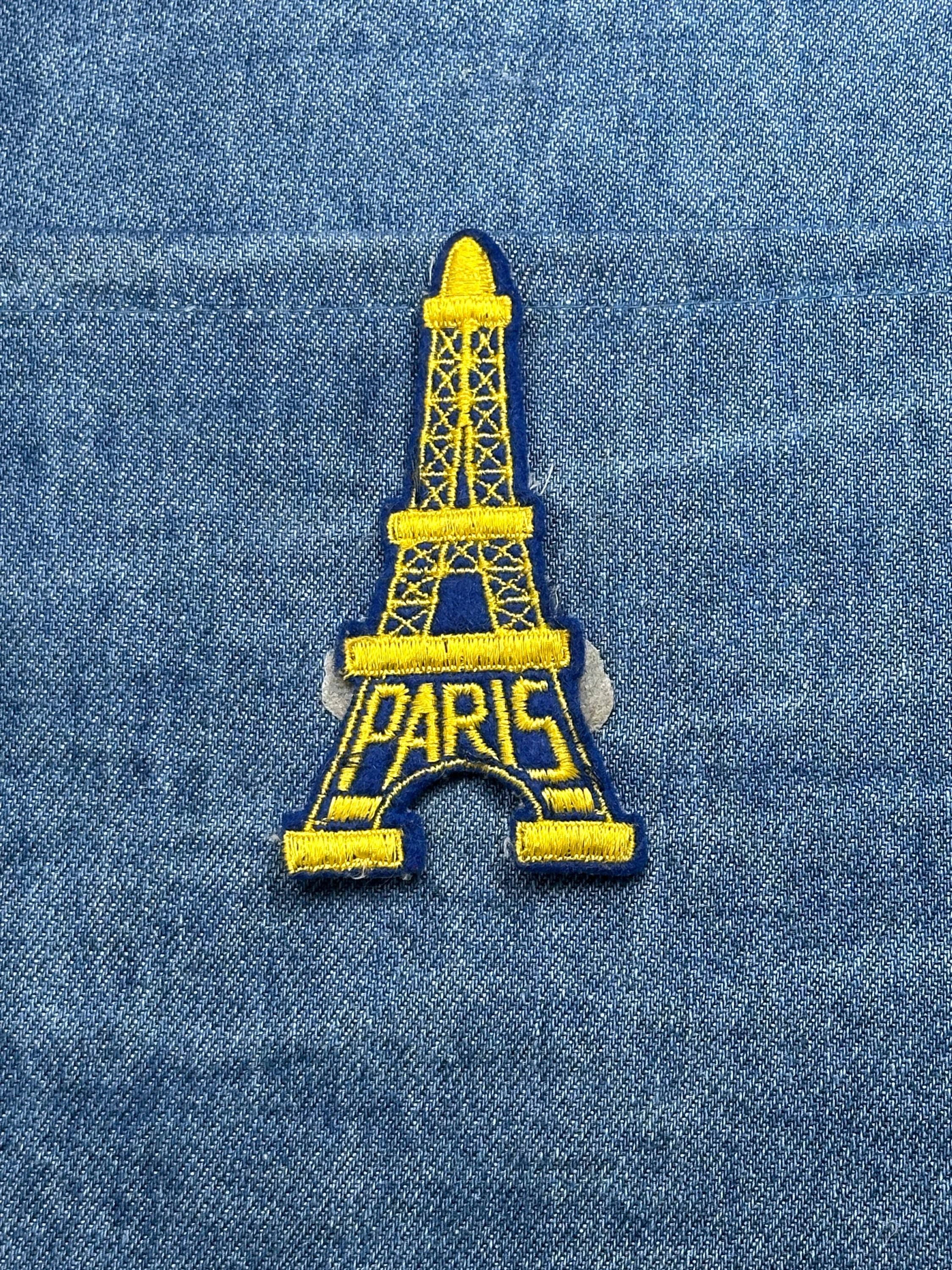 Paris Eiffel Tower Patch: Blue & Gold - Travel Souvenir Accessory