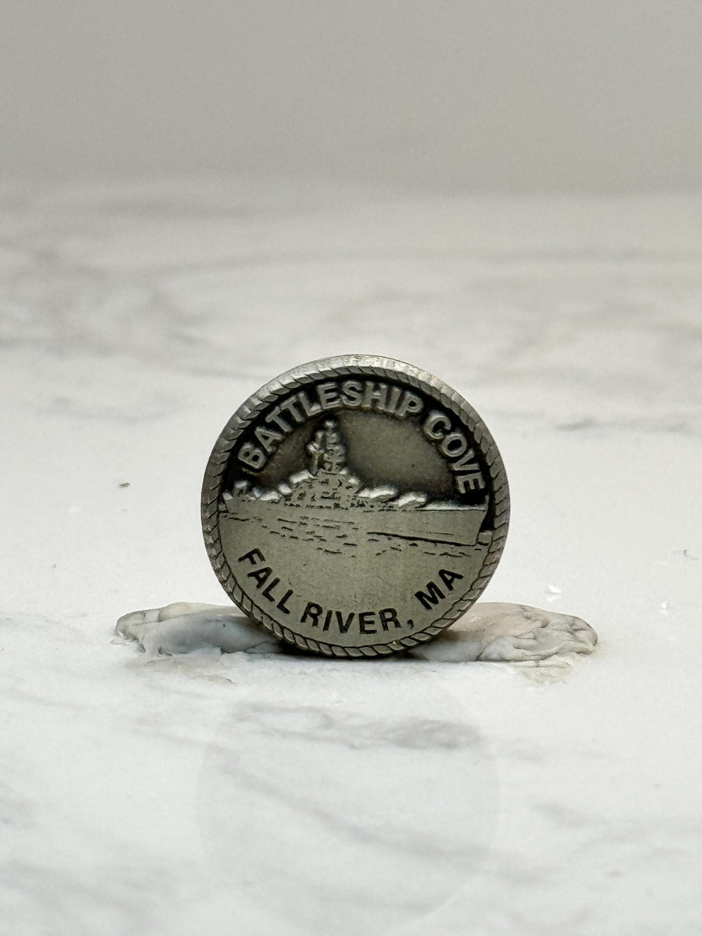 Battleship Cove Souvenir Pin: Silver Tone - Fall River MA