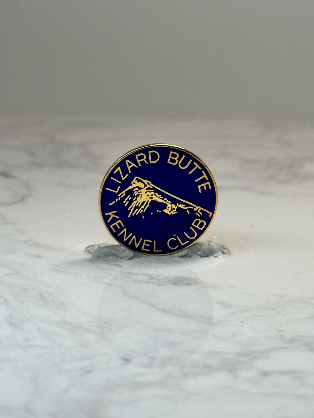 Lizard Butte Kennel Club Pin: Blue & Gold Enamel - Dog Show Accessory