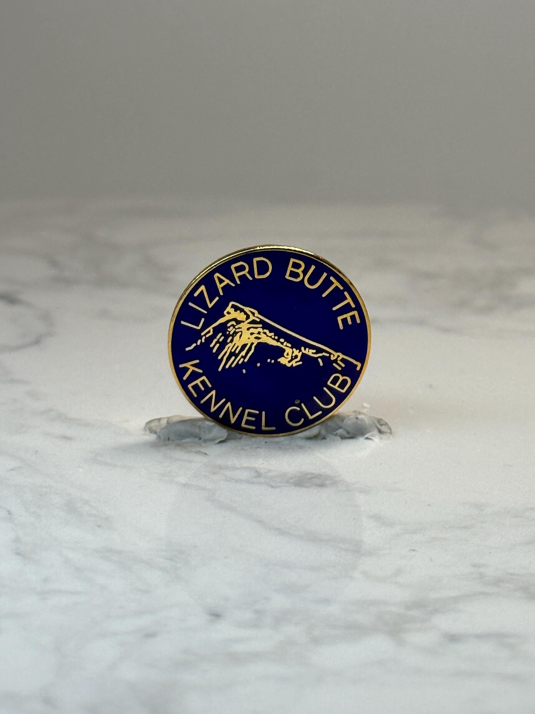 Lizard Butte Kennel Club Pin: Blue & Gold Enamel - Dog Show Accessory