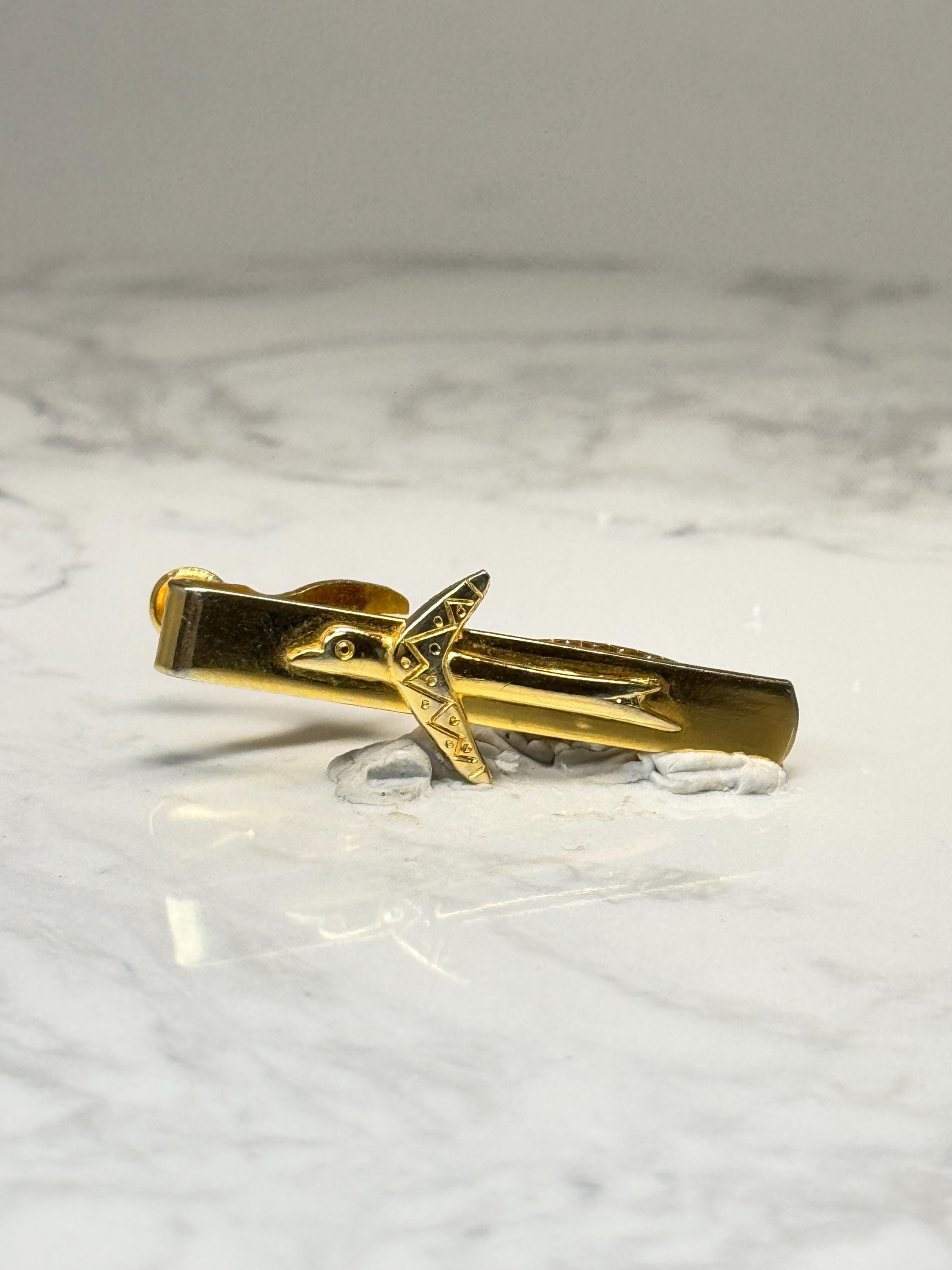 Vintage Ansett-ANA Airplane Tie Clip Gold Tone Aviation Tie Bar
