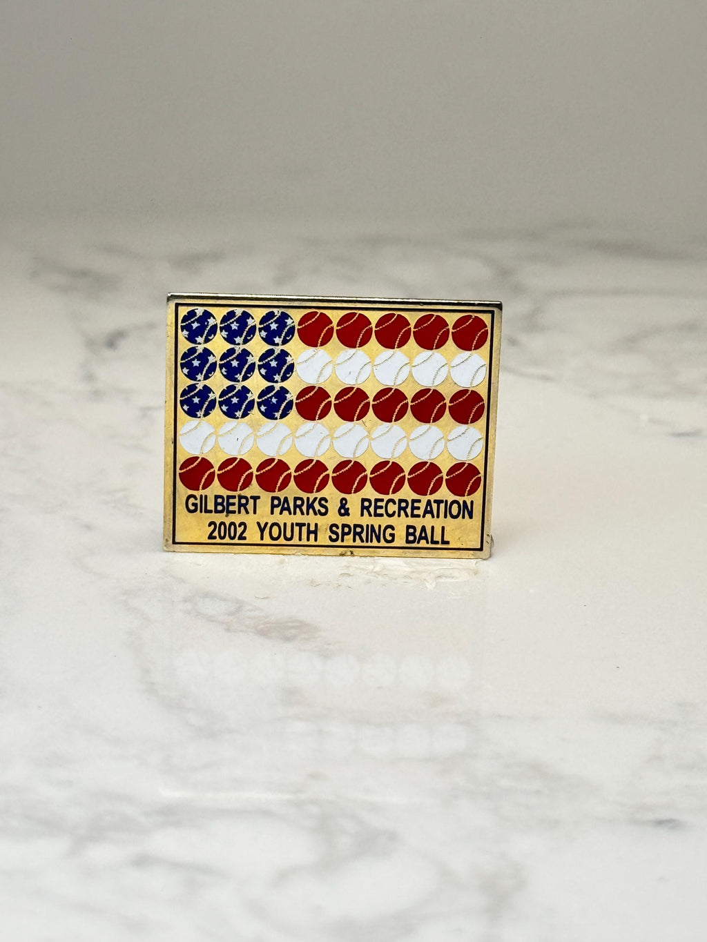 Gilbert Parks & Recreation Baseball Pin: Gold Enamel - 2002 Youth Spring Ball Accessory