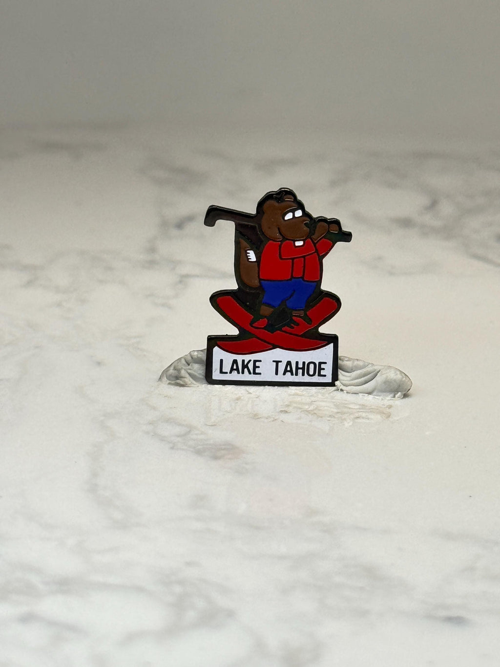 Lake Tahoe Bear Skier Pin: Enamel Souvenir - Ski Resort Accessory