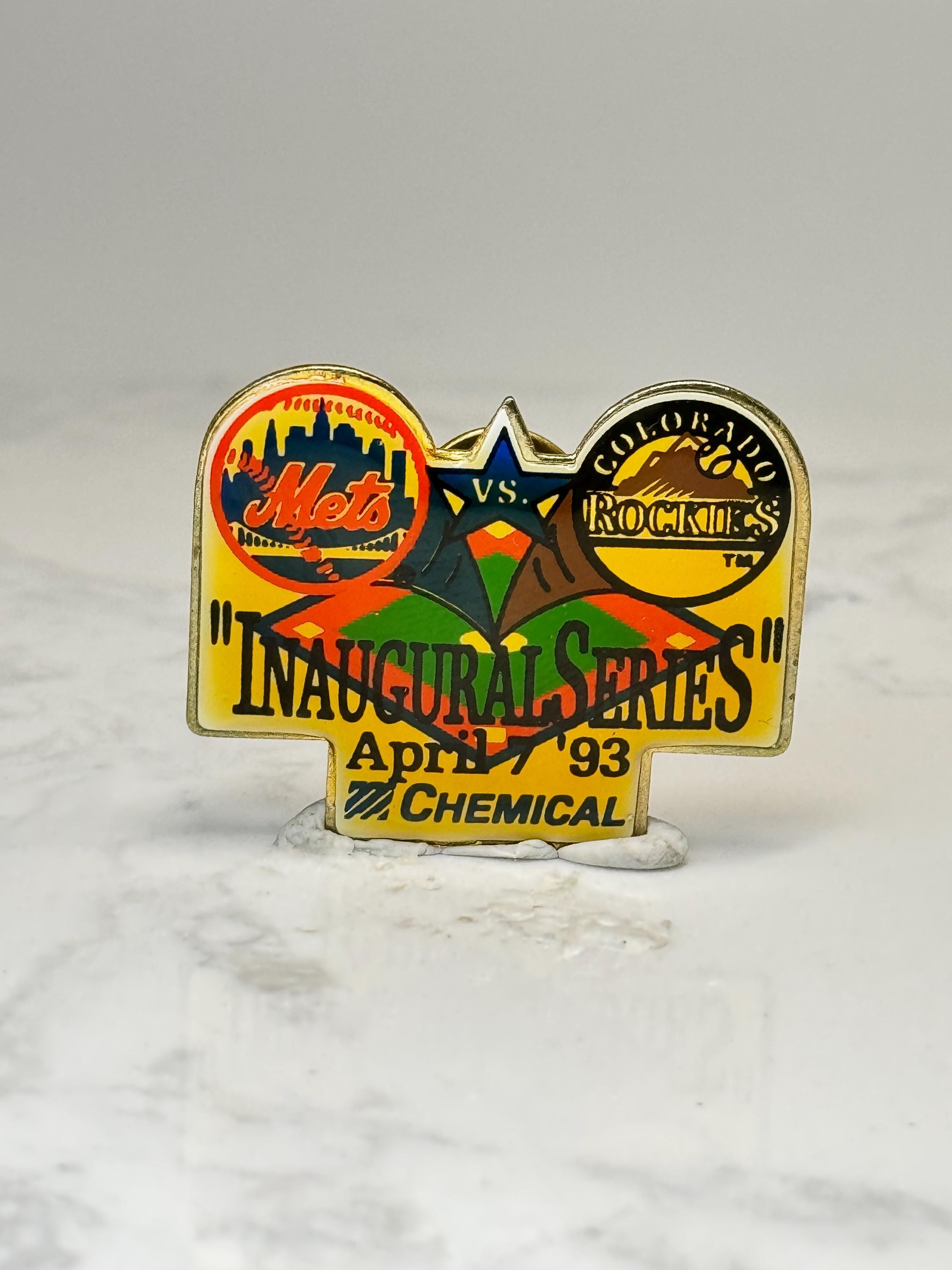 Mets vs Rockies Pin: Gold Enamel - 1993 Inaugural Series