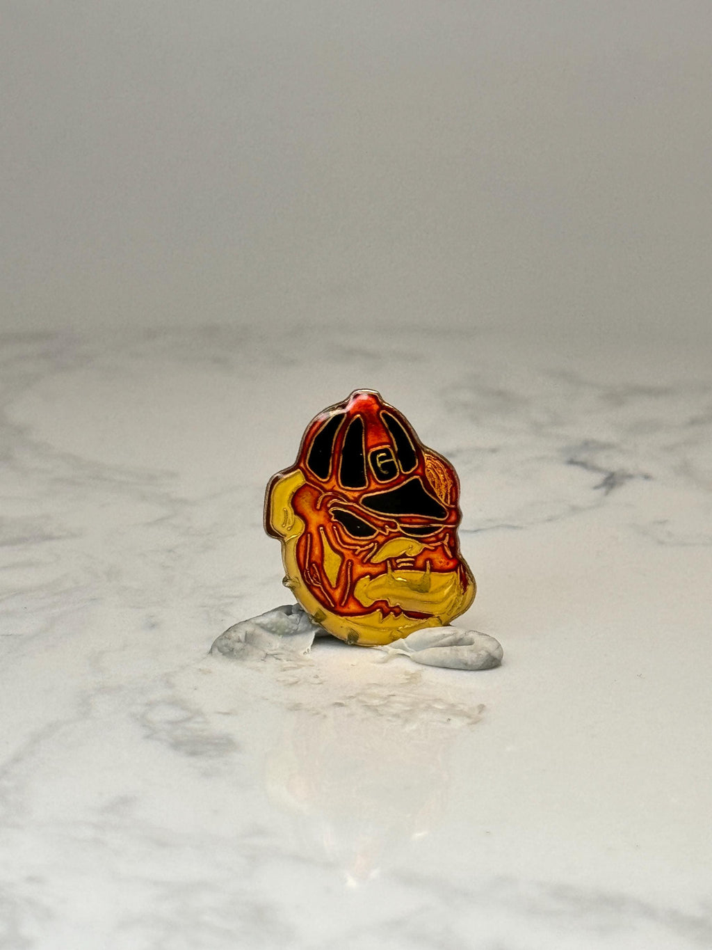 Vintage Georgia Bulldogs Enamel Lapel Pin Red Black Gold Football Mascot