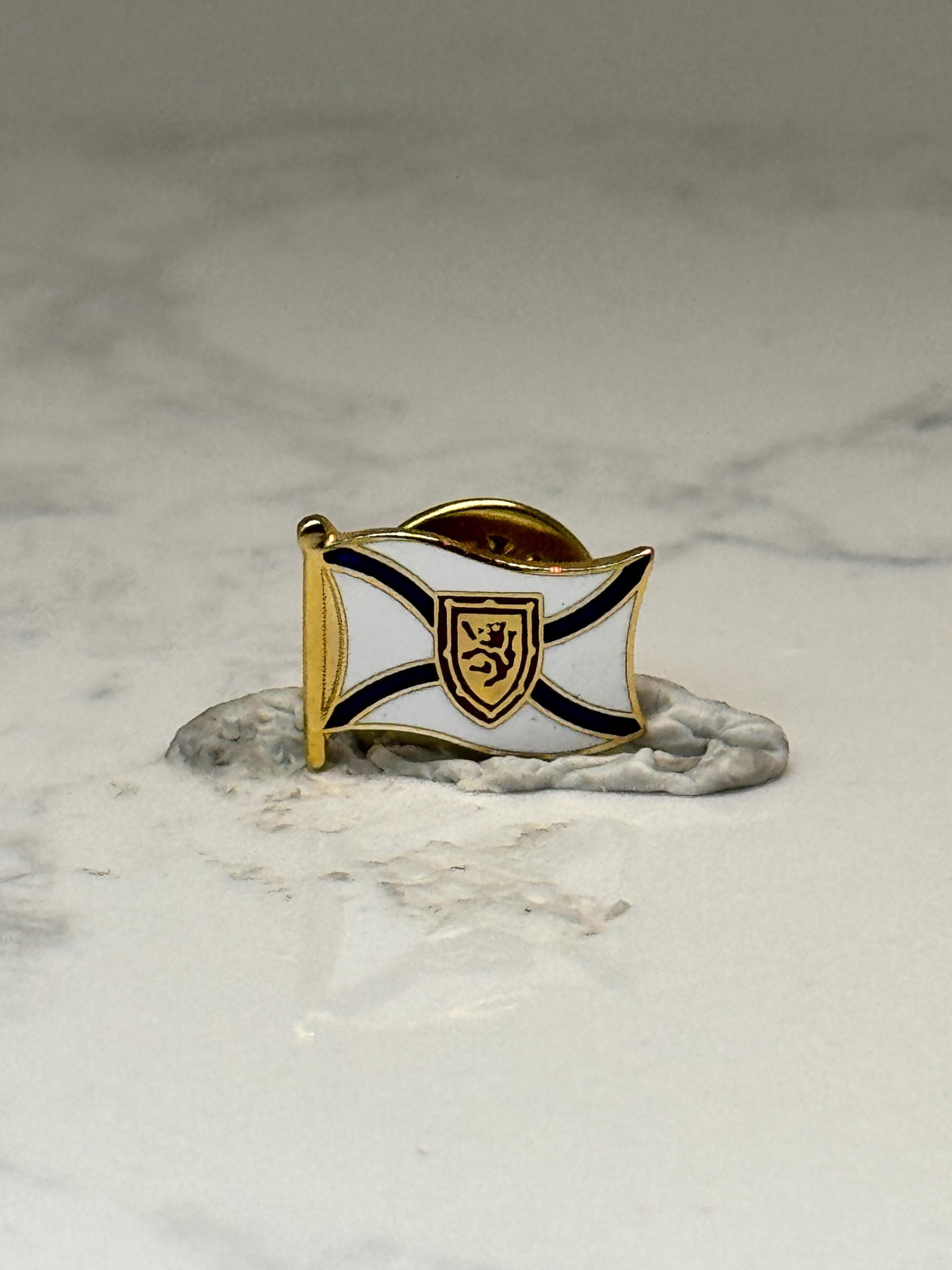 Nova Scotia Flag Enamel Pin: Gold Tone - Canada Souvenir Accessory