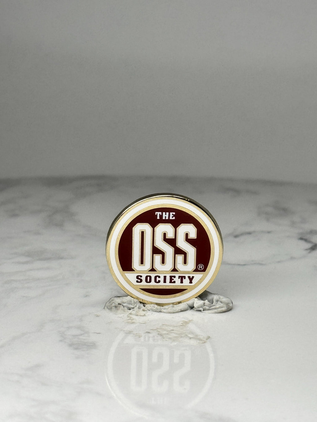 The OSS Society Lapel Pin: Red & Gold Enamel - Military Heritage Accessory