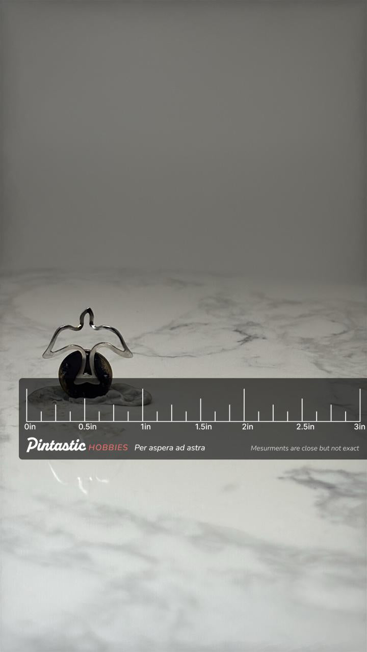 Vintage Christian Dove Lapel Pin Silver Tone Religious Peace Symbol Pin with ruler overlay for size reference